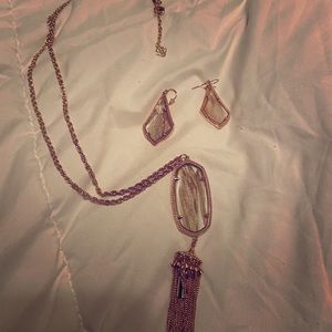 Kendra Scott Rose Gold Necklace and Earring set